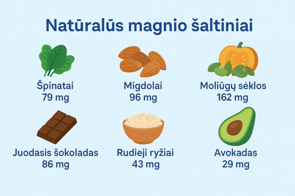 magnio šaltiniai maiste